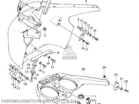 FAIRING/IGNITION SWITCH ('78 D1) - KZ1000D3 Z1R 1980 CANADA