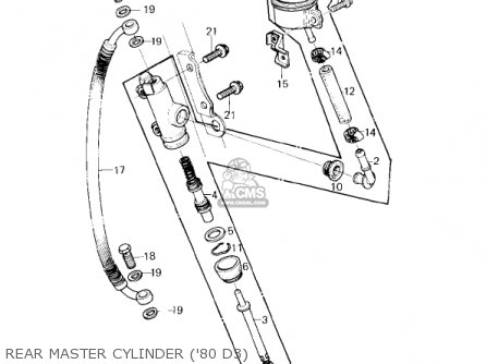 REAR MASTER CYLINDER ('80 D3) - KZ1000D3 Z1R 1980 CANADA