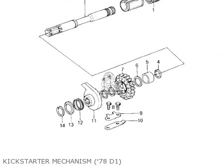 KICKSTARTER MECHANISM ('78 D1) - KZ1000D3 Z1R 1980 CANADA