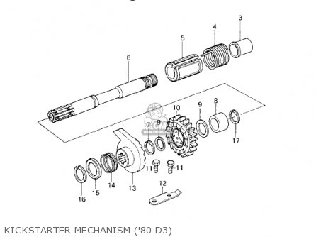 KICKSTARTER MECHANISM ('80 D3) - KZ1000D3 Z1R 1980 CANADA