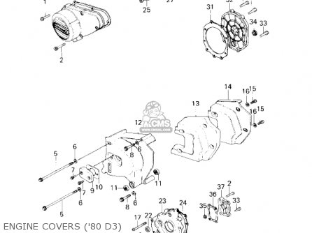 ENGINE COVERS ('80 D3) - KZ1000D3 Z1R 1980 CANADA