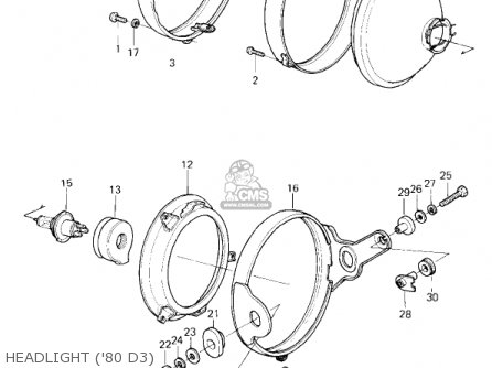 HEADLIGHT ('80 D3) - KZ1000D3 Z1R 1980 CANADA