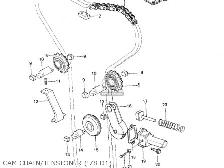 CAM CHAIN/TENSIONER ('78 D1) - KZ1000D3 Z1R 1980 CANADA