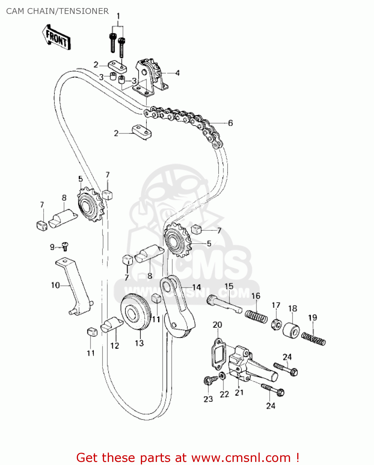CAM CHAIN/TENSIONER KZ1000E1 SHAFT 1979 CANADA