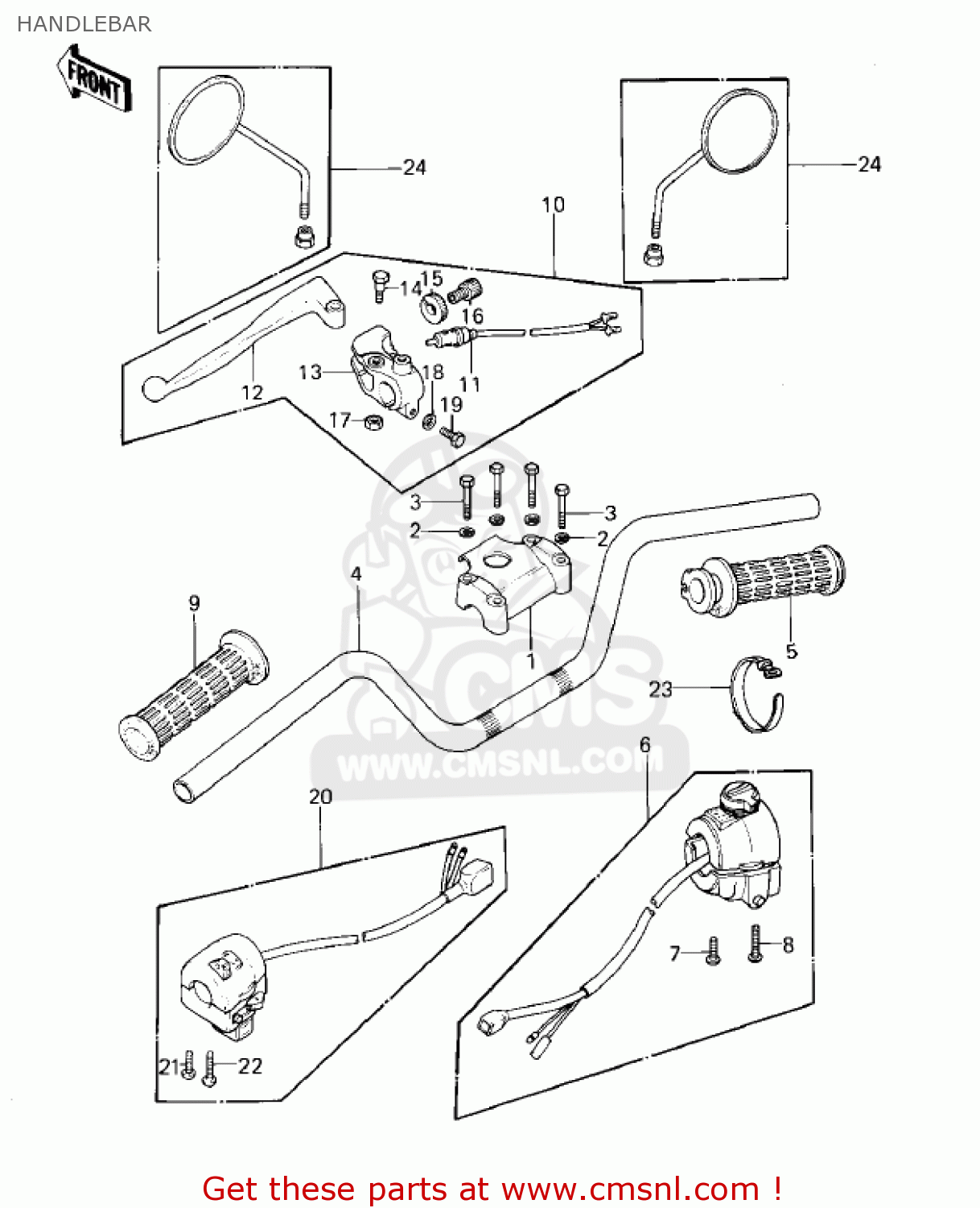 HANDLEBAR KZ1000E1 SHAFT 1979 CANADA