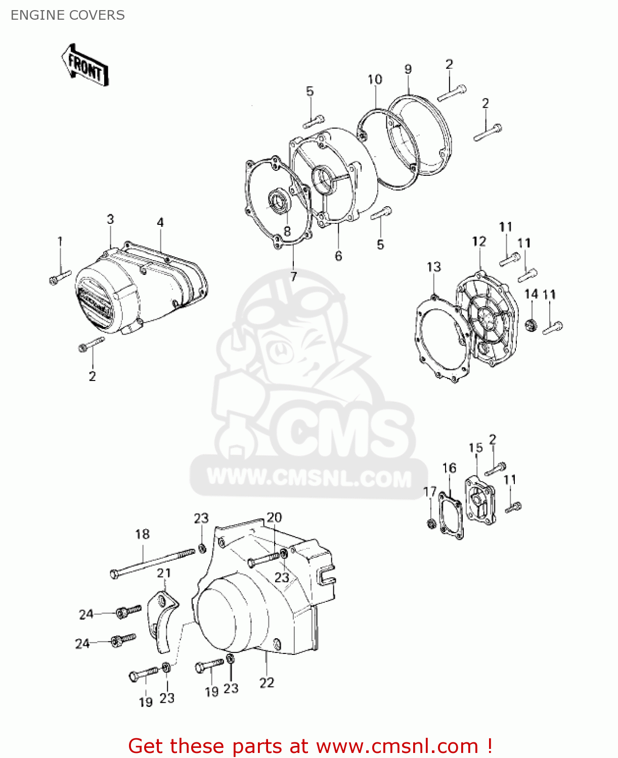ENGINE COVERS KZ1000E1 SHAFT 1979 CANADA