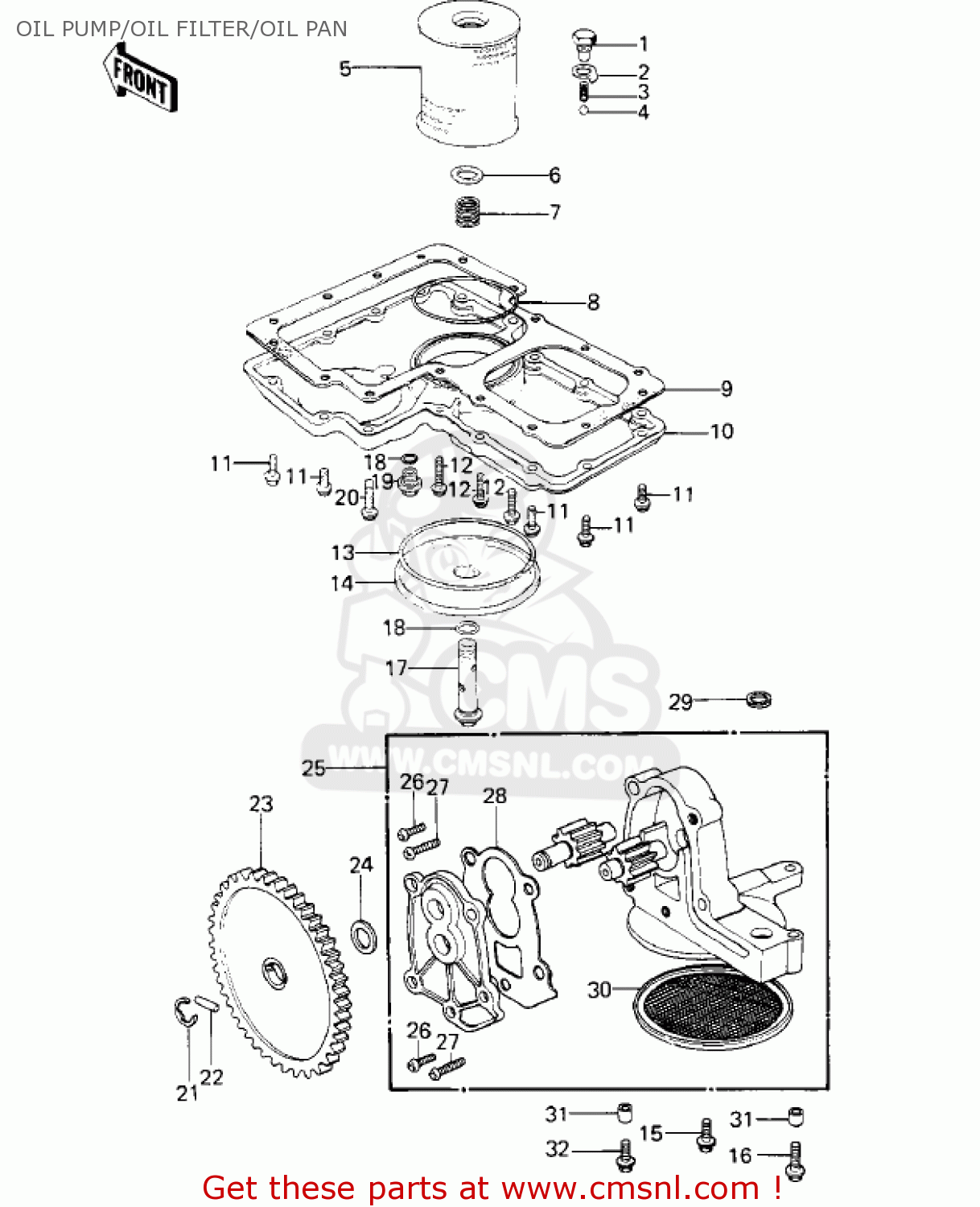 OIL PUMP/OIL FILTER/OIL PAN KZ1000E1 SHAFT 1979 CANADA