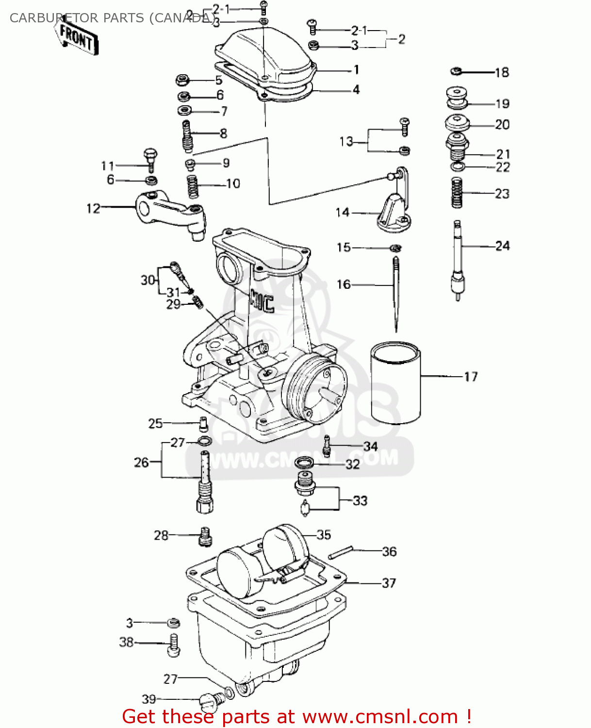 CARBURETOR PARTS (CANADA) KZ1000E1 SHAFT 1979 CANADA