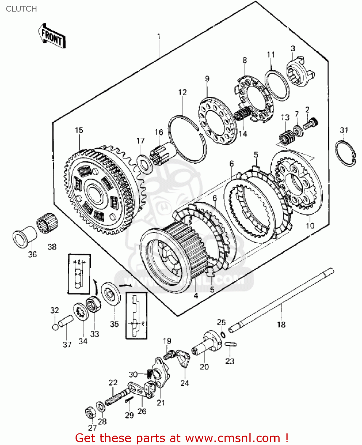 CLUTCH KZ1000E1 SHAFT 1979 CANADA