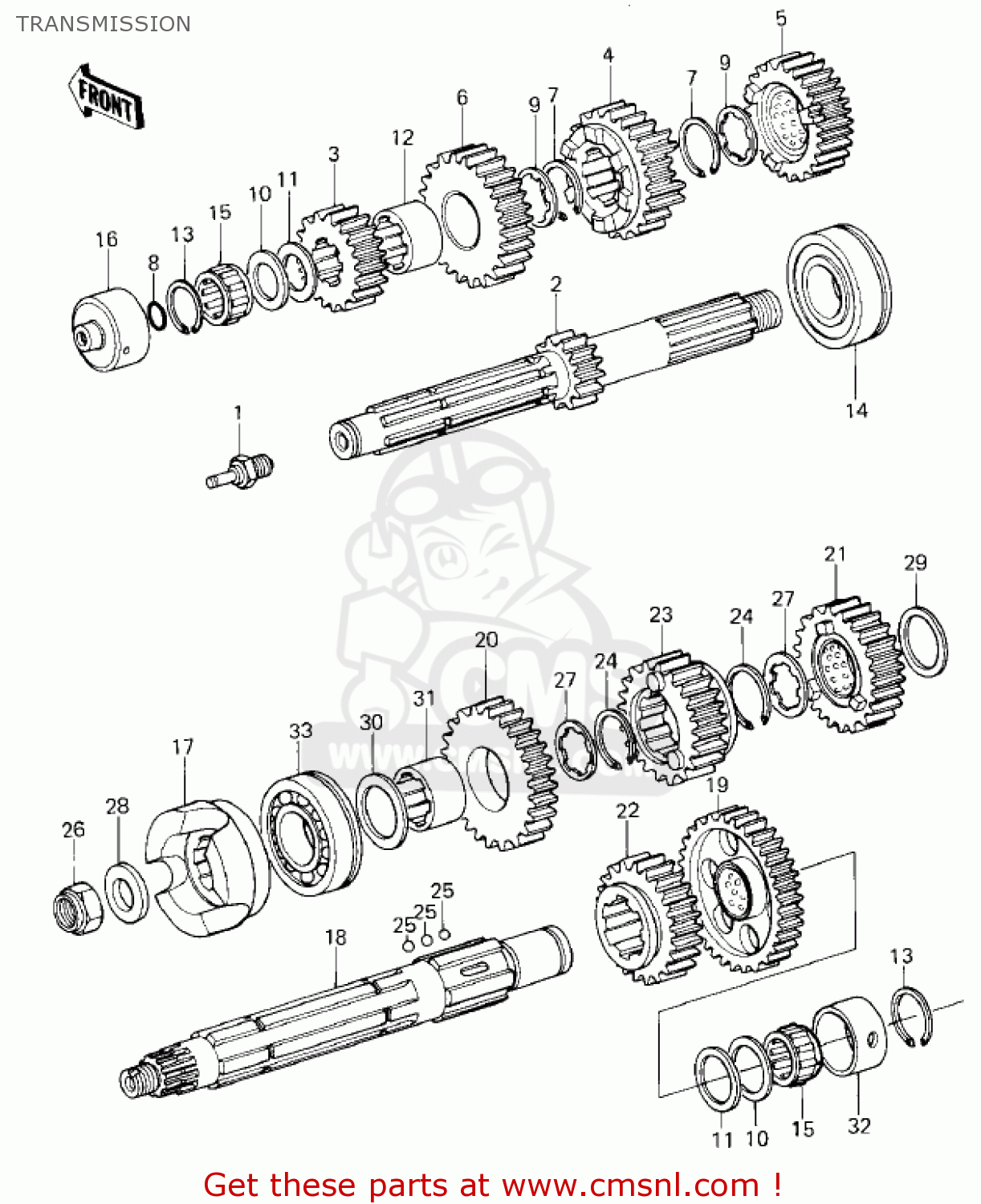 TRANSMISSION KZ1000E1 SHAFT 1979 CANADA
