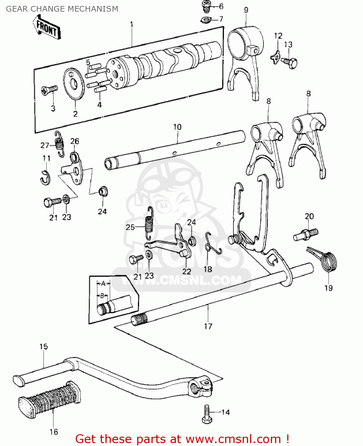 GEAR CHANGE MECHANISM KZ1000E1 SHAFT 1979 CANADA