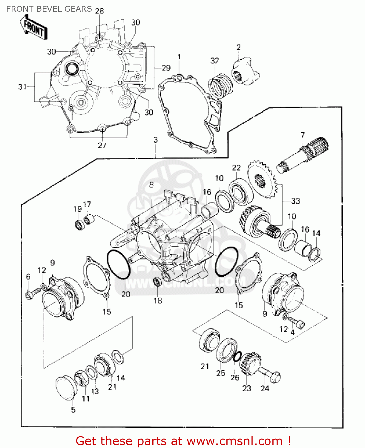 FRONT BEVEL GEARS KZ1000E1 SHAFT 1979 CANADA