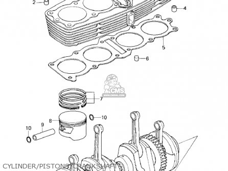 CYLINDER/PISTONS/CRANKSHAFT - KZ1000E1 SHAFT 1979 CANADA