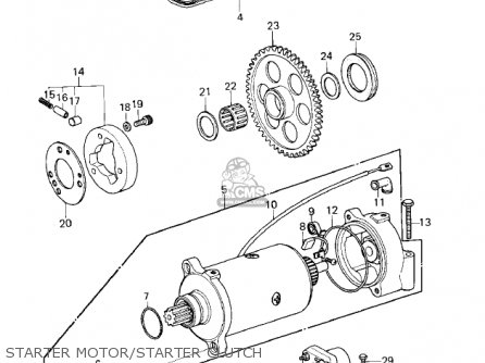 STARTER MOTOR/STARTER CLUTCH - KZ1000E1 SHAFT 1979 CANADA