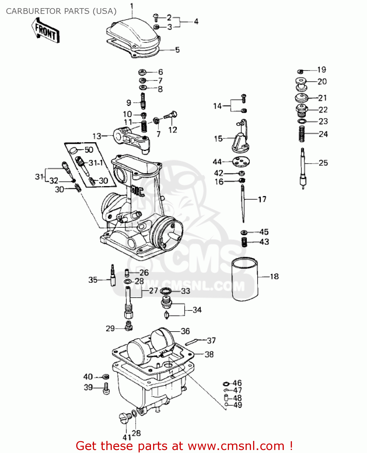CARBURETOR PARTS (USA) KZ1000E2 SHAFT 1980 CANADA