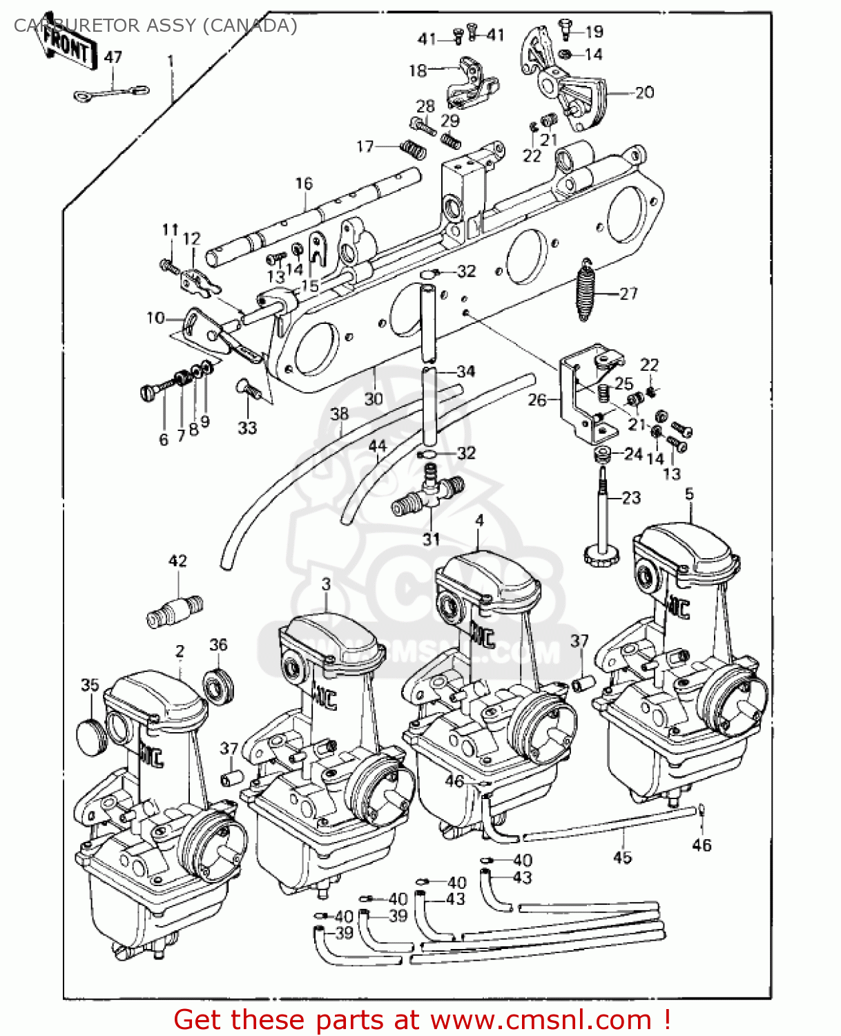 CARBURETOR ASSY (CANADA) KZ1000E2 SHAFT 1980 CANADA