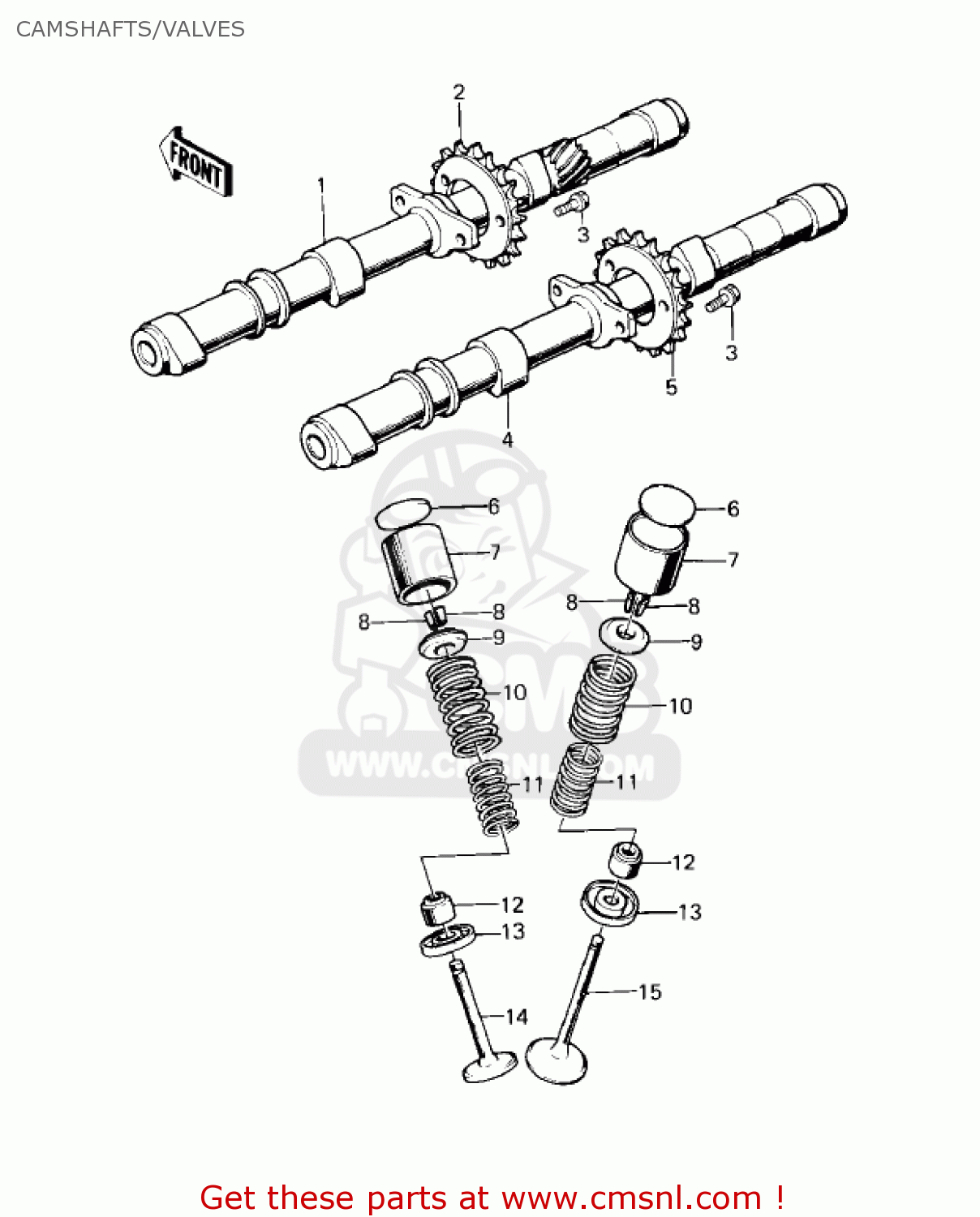 CAMSHAFTS/VALVES KZ1000E2 SHAFT 1980 CANADA