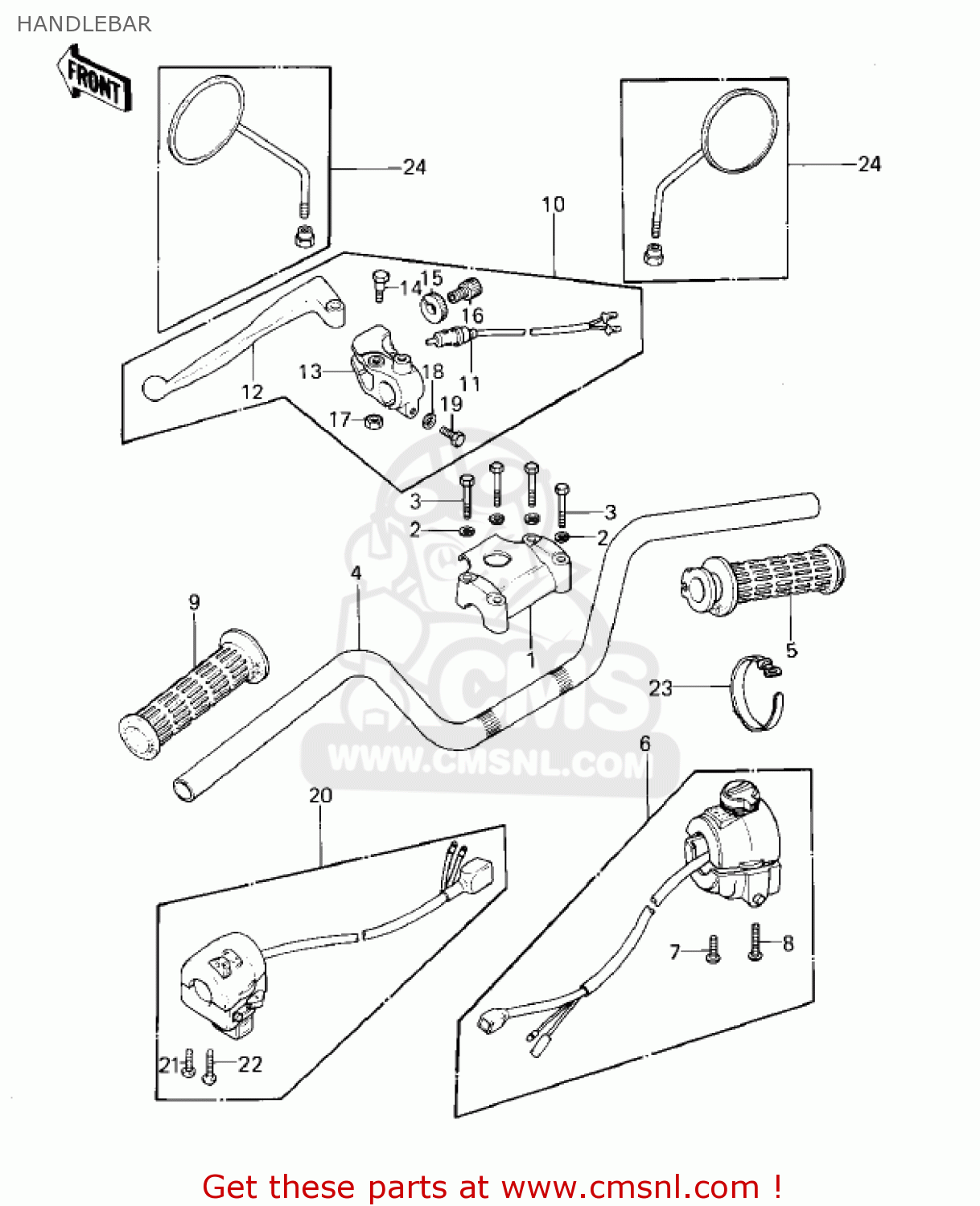 HANDLEBAR KZ1000E2 SHAFT 1980 CANADA