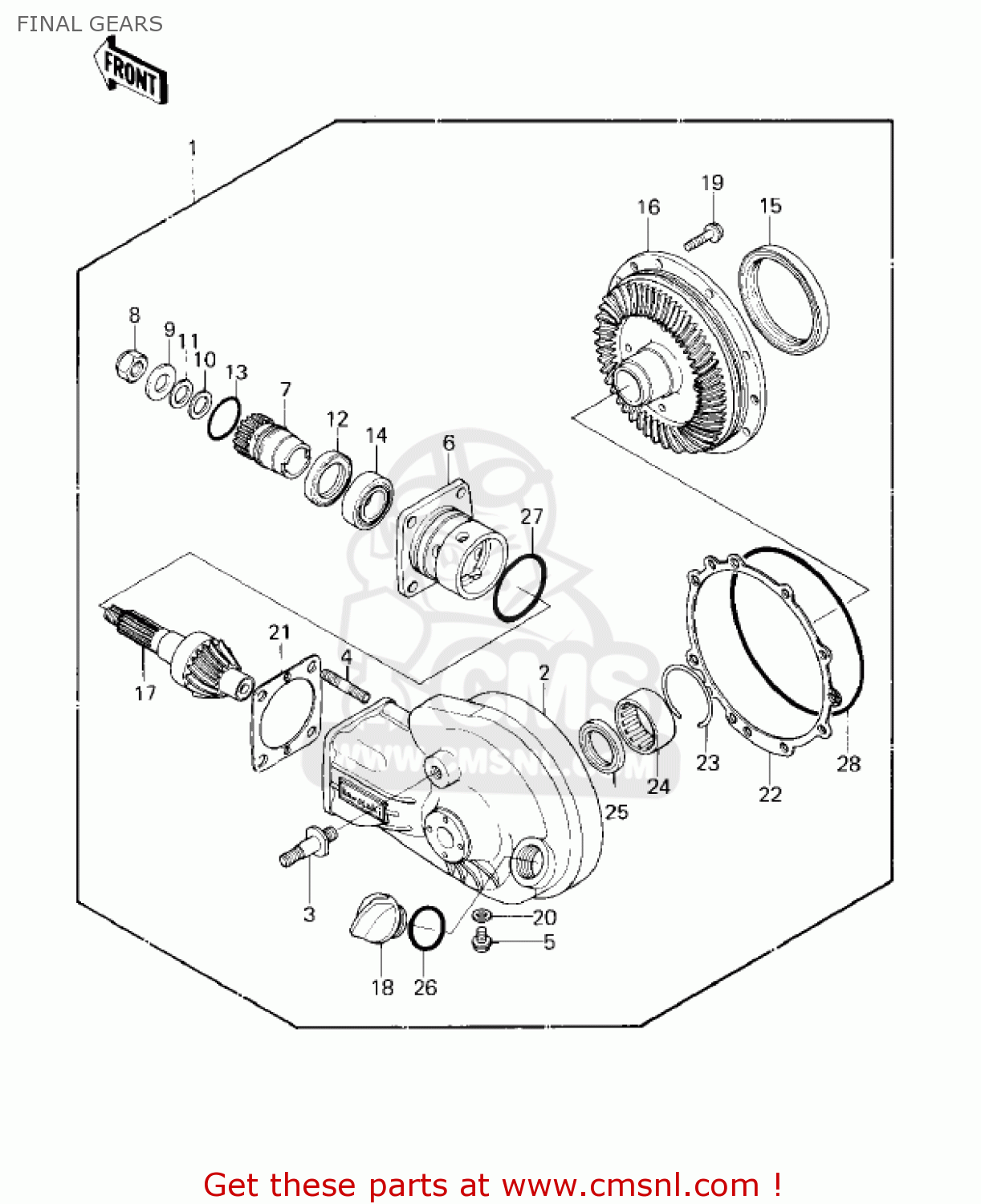 FINAL GEARS KZ1000E2 SHAFT 1980 CANADA