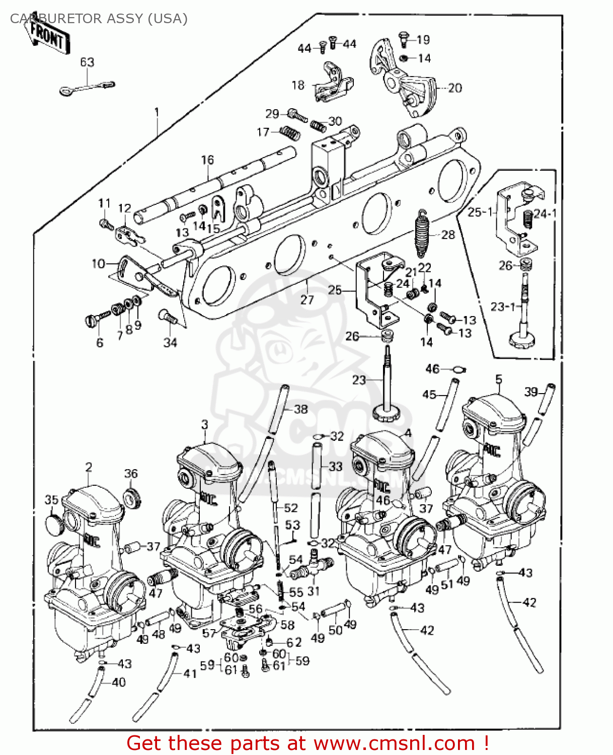 CARBURETOR ASSY (USA) KZ1000E2 SHAFT 1980 CANADA