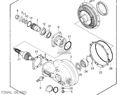 FINAL GEARS - KZ1000E2 SHAFT 1980 CANADA
