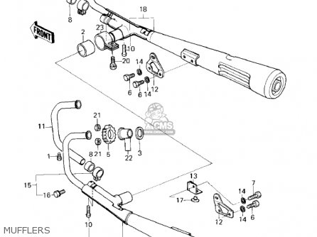 MUFFLERS - KZ1000E2 SHAFT 1980 CANADA