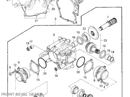 FRONT BEVEL GEARS - KZ1000E2 SHAFT 1980 CANADA