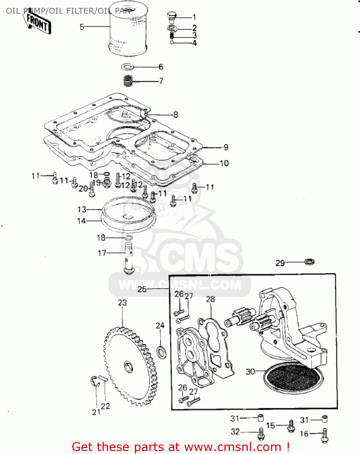 OIL PUMP/OIL FILTER/OIL PAN KZ1000G1 CLASSIC 1980 CANADA