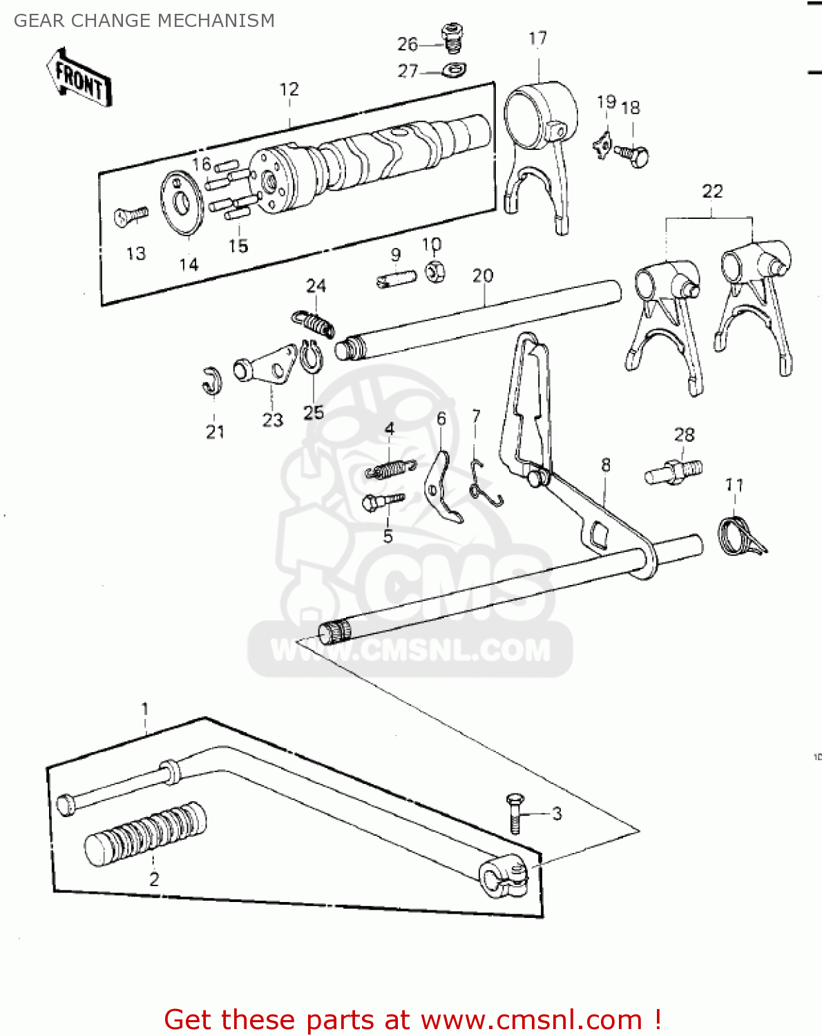 GEAR CHANGE MECHANISM KZ1000G1 CLASSIC 1980 CANADA