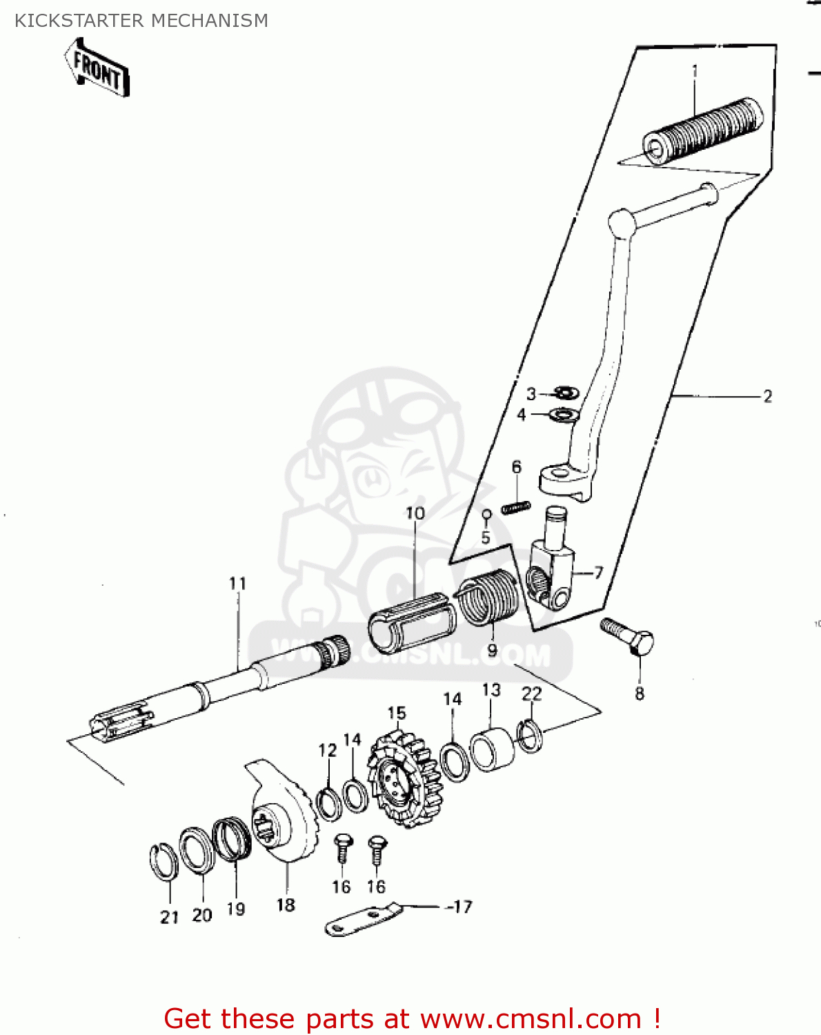 KICKSTARTER MECHANISM KZ1000G1 CLASSIC 1980 CANADA