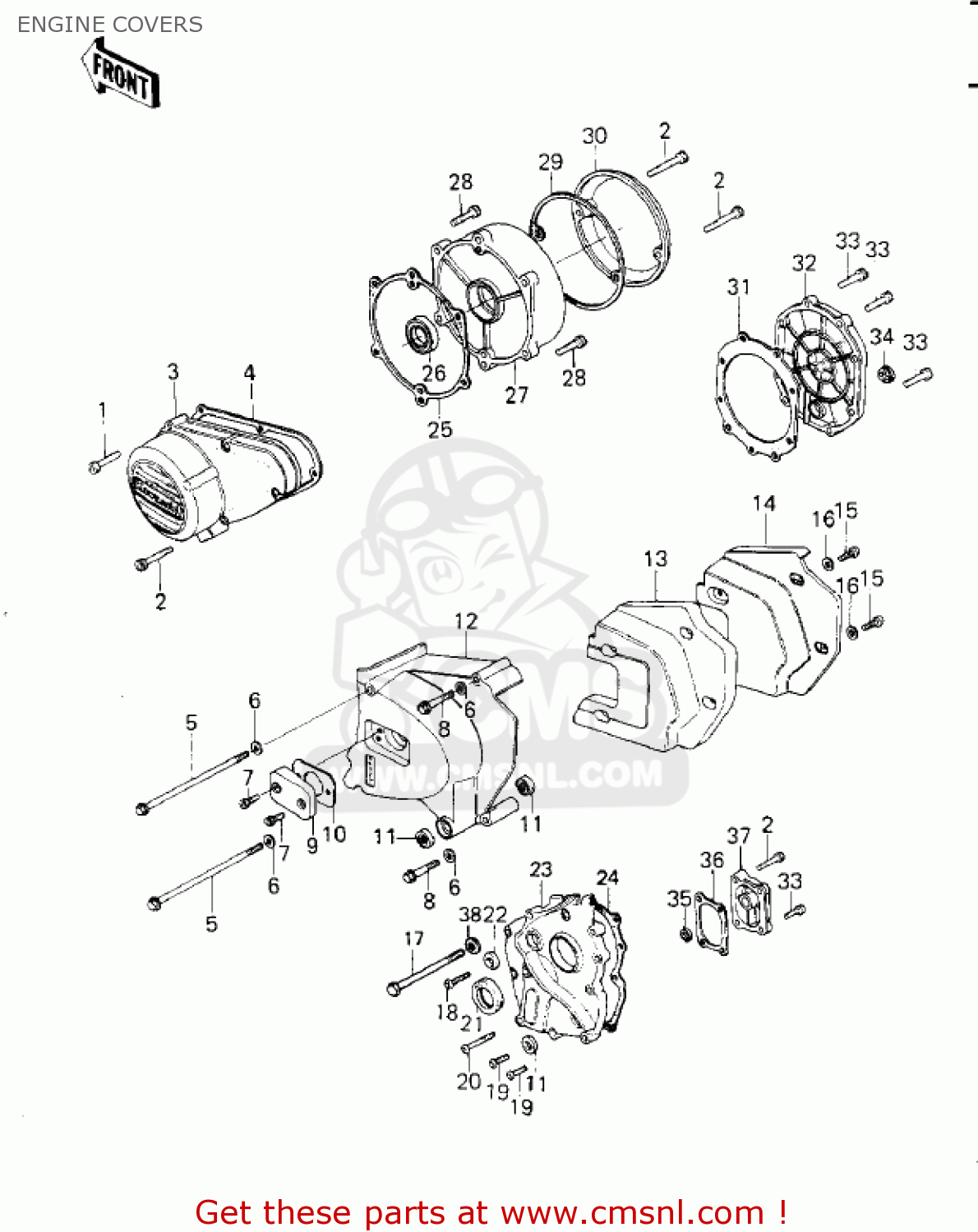 ENGINE COVERS KZ1000G1 CLASSIC 1980 CANADA