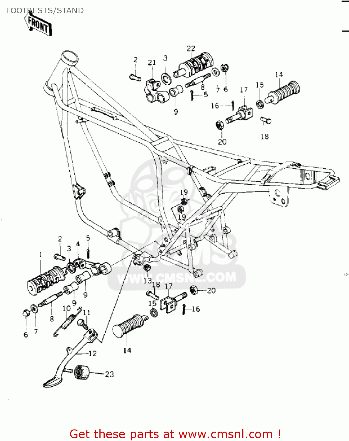 FOOTRESTS/STAND KZ1000G1 CLASSIC 1980 CANADA