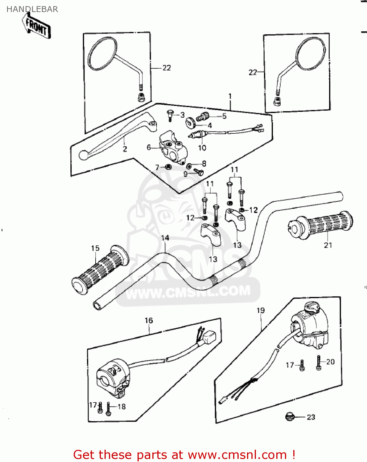 HANDLEBAR KZ1000G1 CLASSIC 1980 CANADA