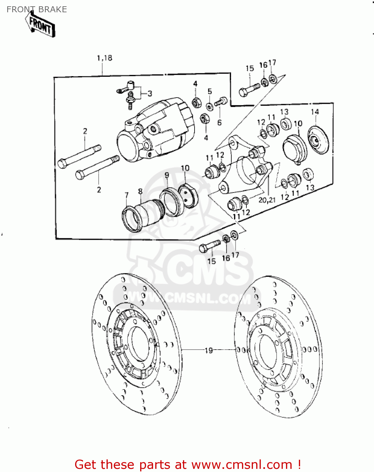 FRONT BRAKE KZ1000G1 CLASSIC 1980 CANADA