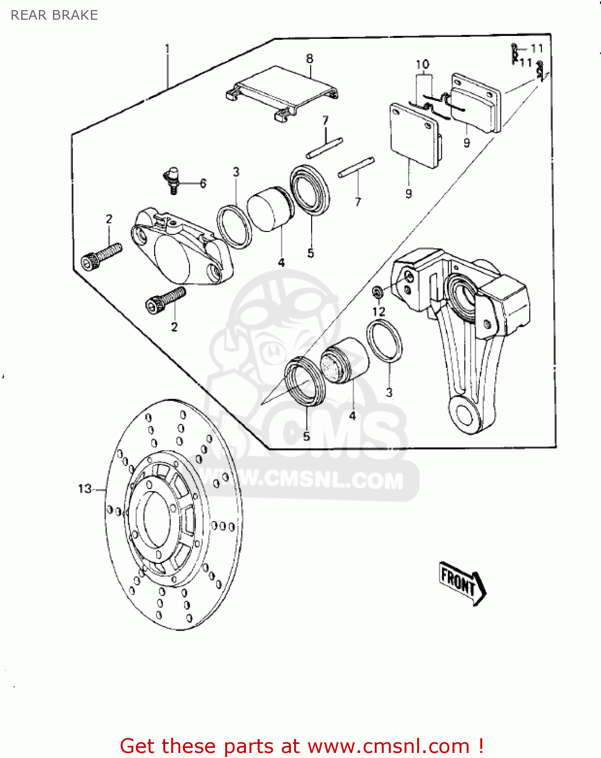REAR BRAKE KZ1000G1 CLASSIC 1980 CANADA