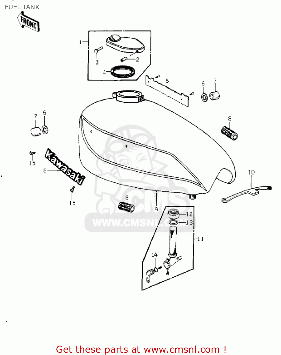 FUEL TANK KZ1000G1 CLASSIC 1980 CANADA
