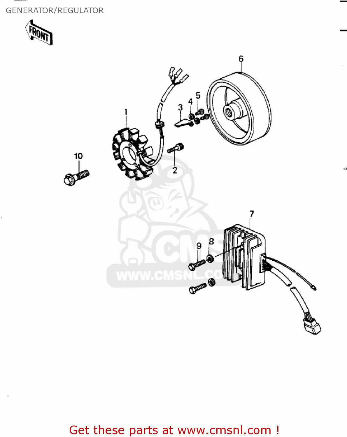 GENERATOR/REGULATOR KZ1000G1 CLASSIC 1980 CANADA