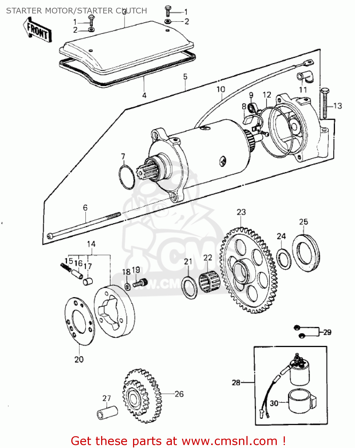 STARTER MOTOR/STARTER CLUTCH KZ1000G1 CLASSIC 1980 CANADA