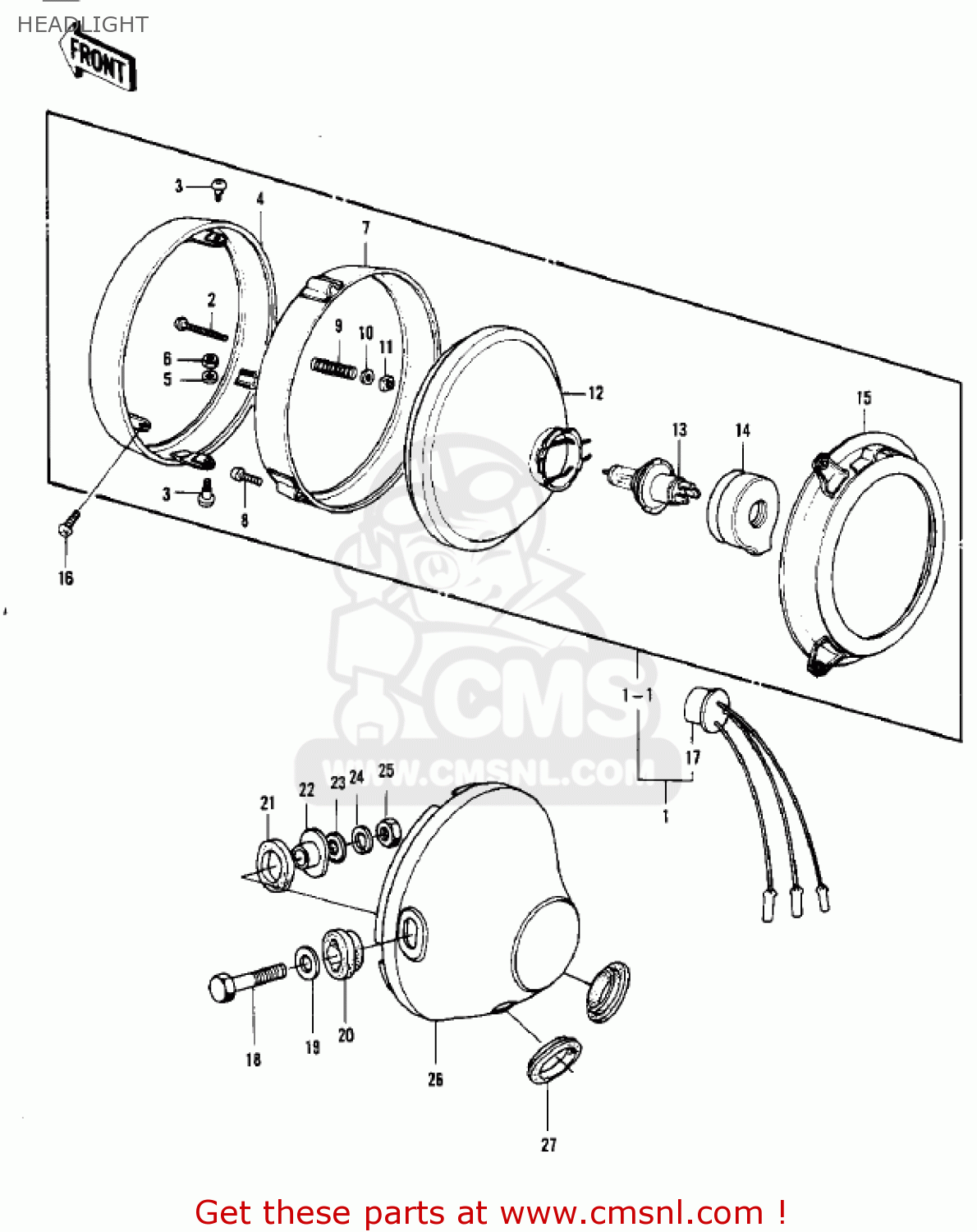 HEADLIGHT KZ1000G1 CLASSIC 1980 CANADA
