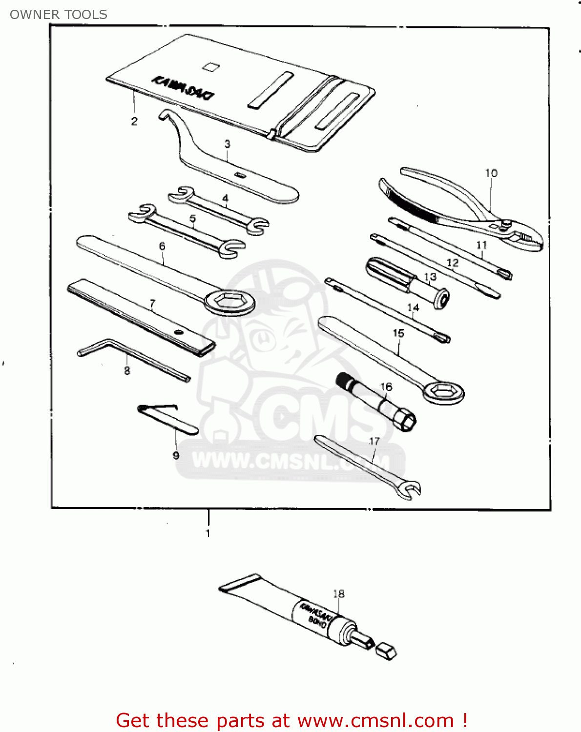 OWNER TOOLS KZ1000G1 CLASSIC 1980 CANADA