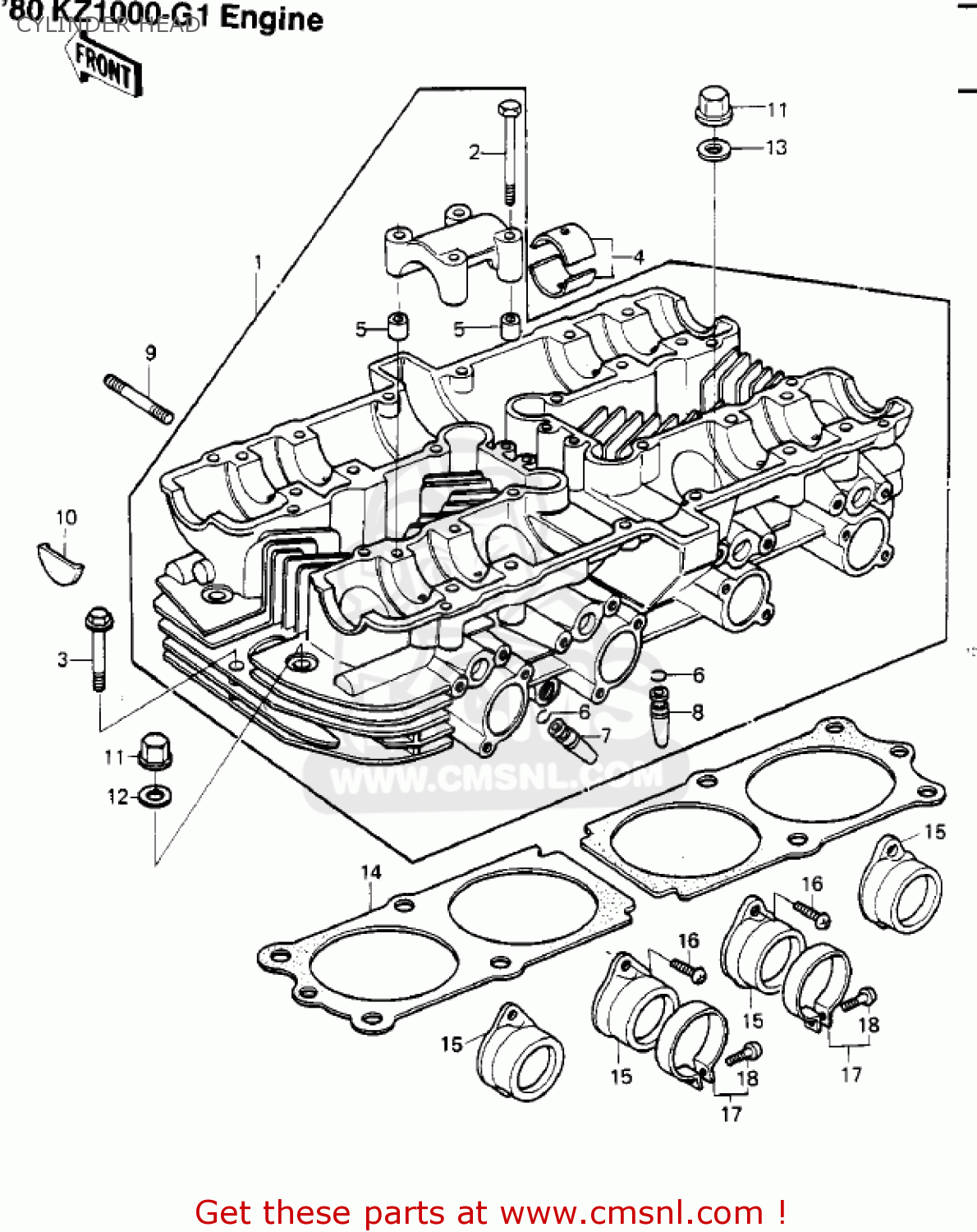 CYLINDER HEAD KZ1000G1 CLASSIC 1980 CANADA