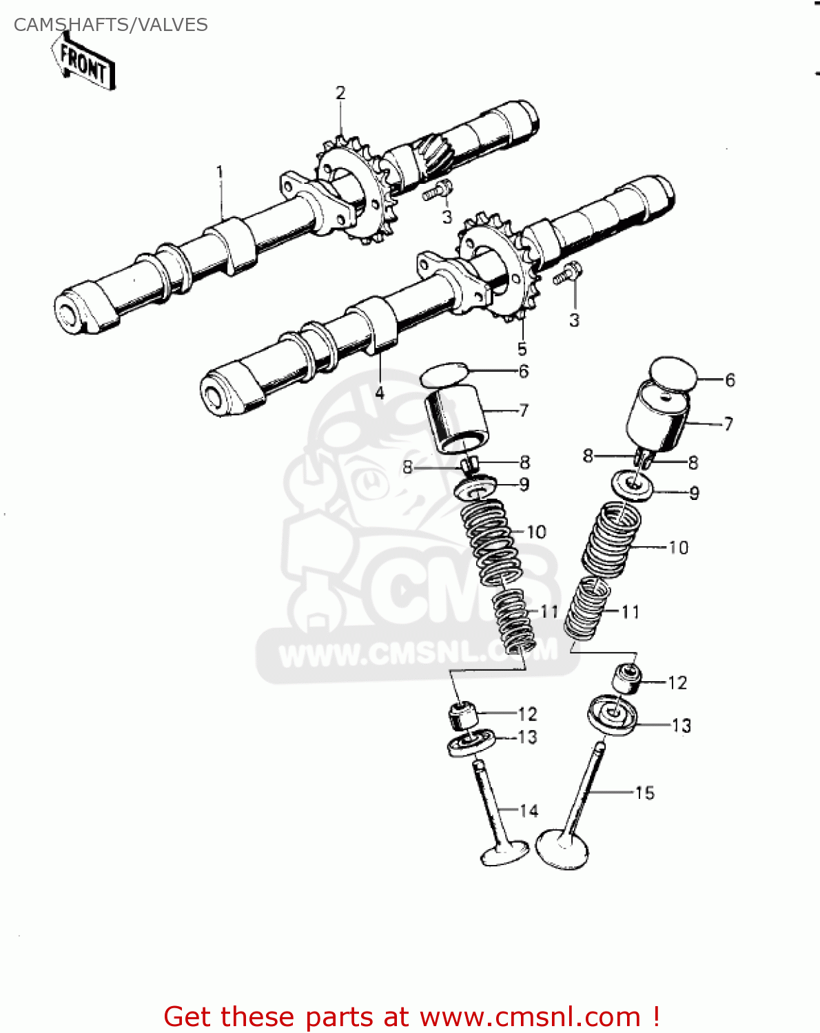 CAMSHAFTS/VALVES KZ1000G1 CLASSIC 1980 CANADA