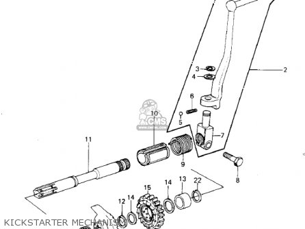 KICKSTARTER MECHANISM - KZ1000G1 CLASSIC 1980 CANADA