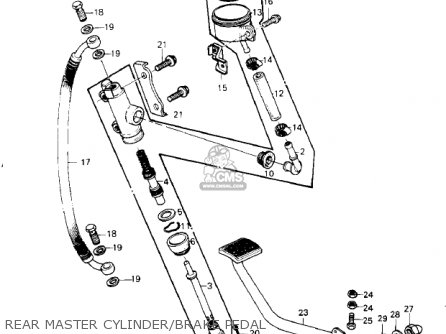 REAR MASTER CYLINDER/BRAKE PEDAL - KZ1000G1 CLASSIC 1980 CANADA