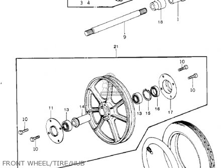 FRONT WHEEL/TIRE/HUB - KZ1000G1 CLASSIC 1980 CANADA
