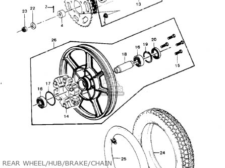 REAR WHEEL/HUB/BRAKE/CHAIN - KZ1000G1 CLASSIC 1980 CANADA