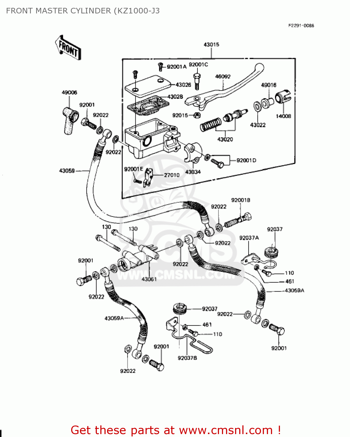 FRONT MASTER CYLINDER (KZ1000-J3 KZ1000J1 1981 USA CANADA