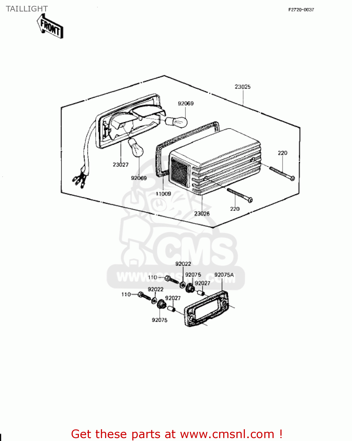 TAILLIGHT KZ1000J1 1981 USA CANADA