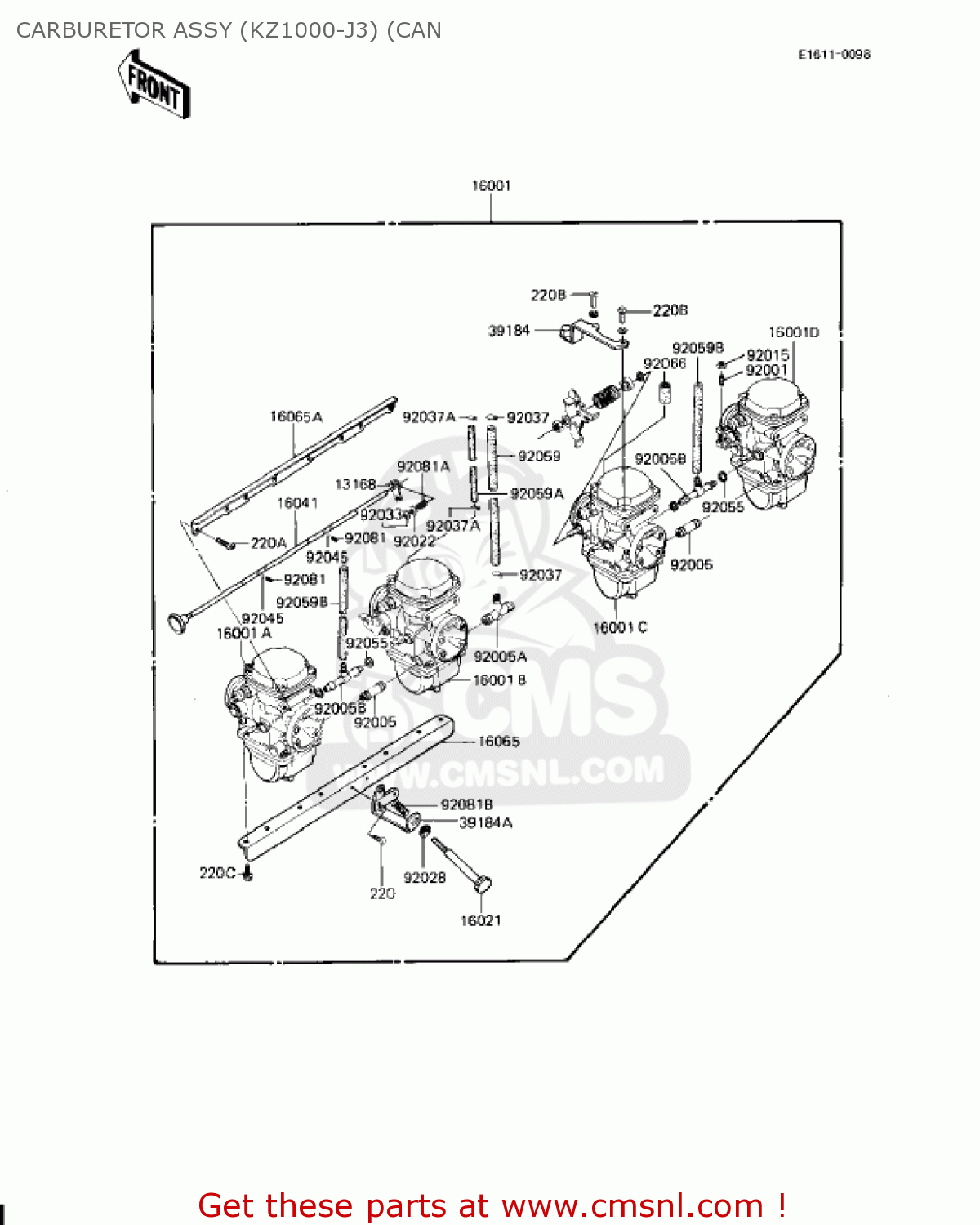 CARBURETOR ASSY (KZ1000-J3) (CAN KZ1000J1 1981 USA CANADA