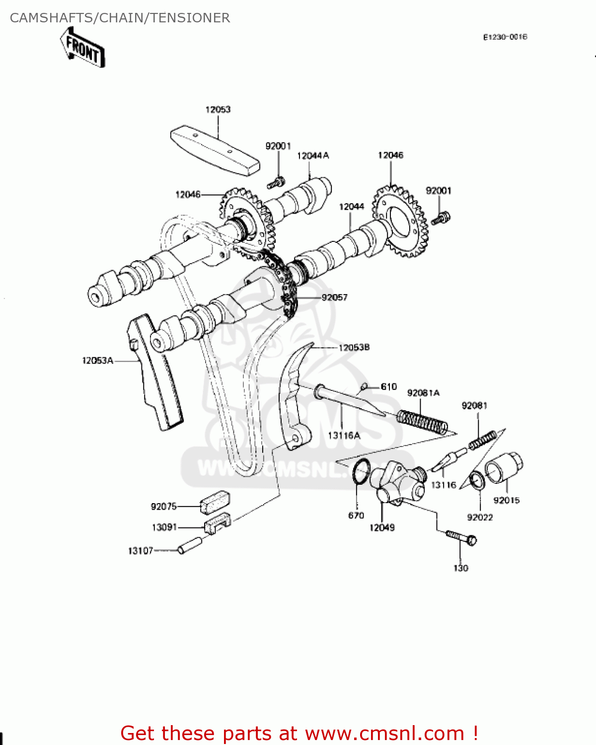 CAMSHAFTS/CHAIN/TENSIONER KZ1000J1 1981 USA CANADA